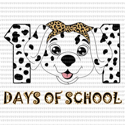 101 Days Of School Dalmatian Dog Svg 100 Days Smarter Svg Dalmatian