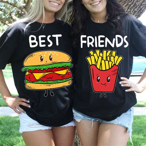 Matching Best Friend Shirts For 2 Best Friend Hamburger And Fries Cute