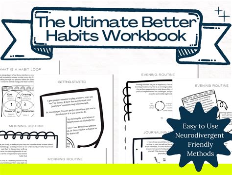 Ultimate Better Habit Digitalprintable Workbook 55 Pages To Create