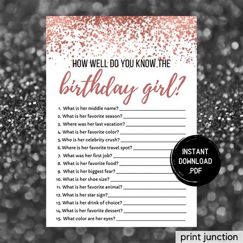 Questions Who Knows The Birthday Girl Best Free Printable Printable Templates Free
