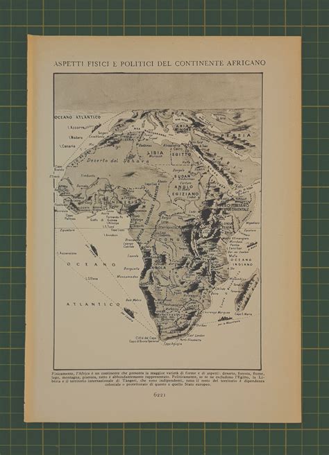 1935 Vintage Map Of Africa Etsy