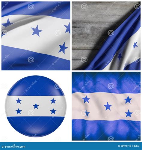 Honduras Flag Waving Stock Illustration Illustration Of Dimensional 98976718