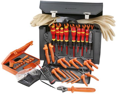 Facom 41pc Insulated Electricians Tool Set Kit In Leather Case 2187c
