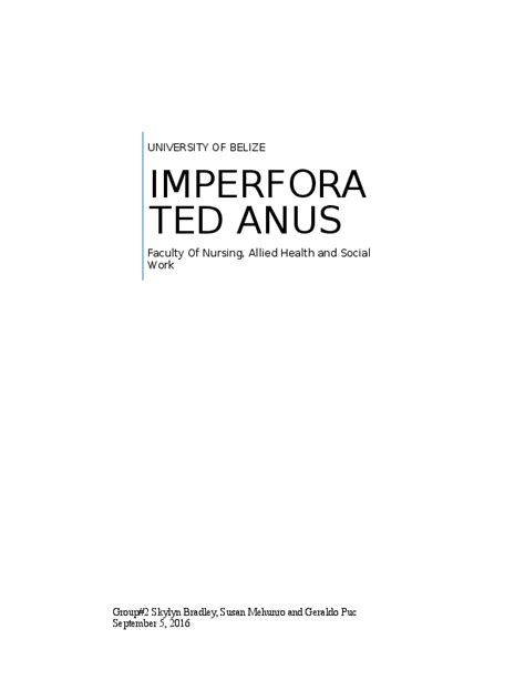 Nursing Intervention For Imperforate Anus Telegraph