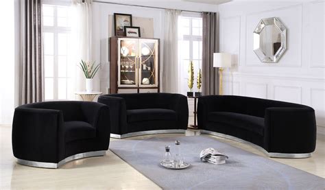 Julian Living Room Set Black Chrome By Meridian Furniture