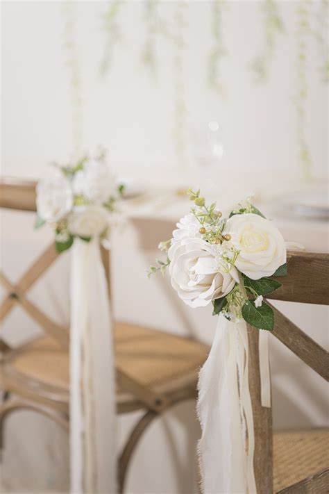 First decide the theme : Pure Ivory Wedding Aisle Chair Decorations - Set of 8 in ...