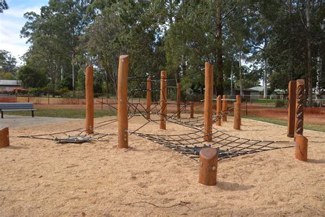 Timber Playground With Rope Climbing Elements Climbing Rope Playground Creation