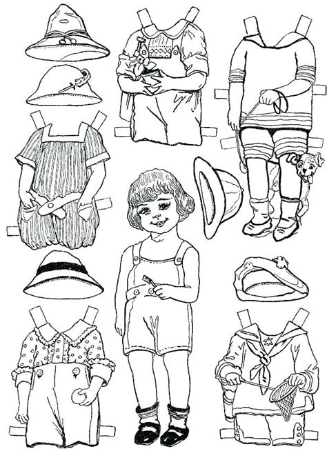 More than 600 free online coloring pages for kids: Paper Doll Template - Best Coloring Pages For Kids