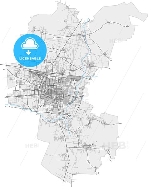 Celaya Guanajuato Mexico High Resolution Vector Map Hebstreits