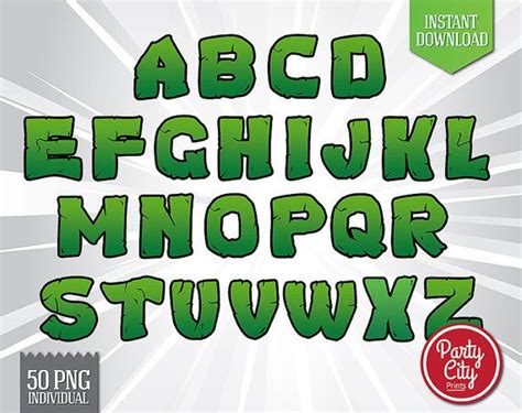 Tmnt Inspired Alphabet Clipart Printable Di Partycityprints Ninja