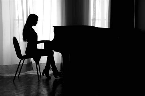 Hd Wallpaper Silhouette Of Woman Playing Piano One Person Musical Equipment Playing Piano