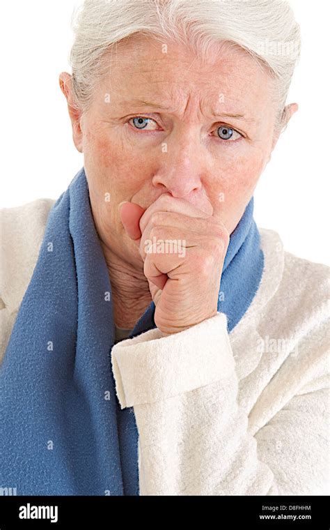 Elderly Person Coughing Stock Photo Alamy