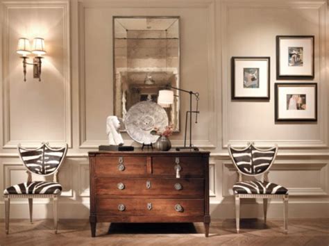 Traditional Neutral Sitting Area With Antique French Table Luxe