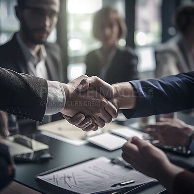 Business People Shaking Hands And Corporate Meeting In Conference For B B Deal Or Agreement At