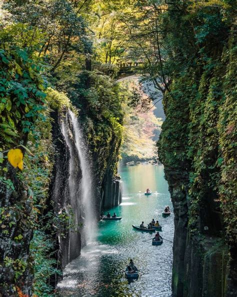 Takachiho Gorge Valley Where You Can Admire Waterfalls In A Boat