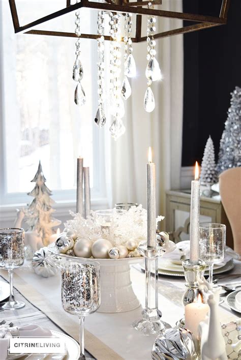 A Winter White And Silver Holiday Tablescape Diy Christmas Table