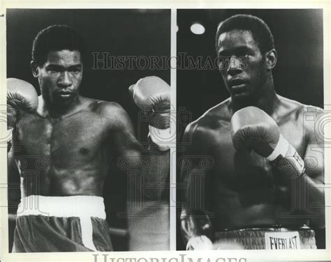 1982 Press Photo Boxers Johnny Bump City Bumphus And Miguel Montilla
