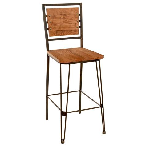 Canteen Collection Bar Stool With Oak Wood Seat And Back Restaurant