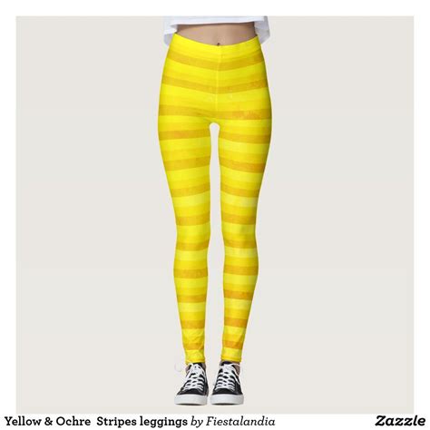 Yellow And Ochre Stripes Leggings Zazzle Striped Leggings Leggings
