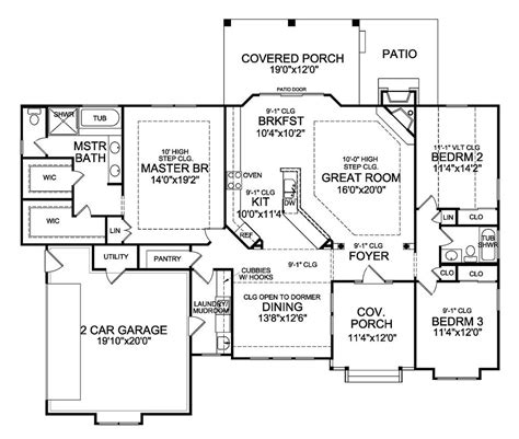 Craftsman House Plan With Beds A Great Room A Nook Plan