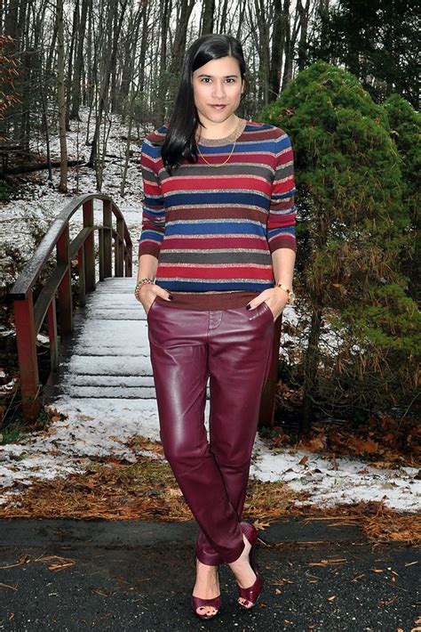 Outfit Burgundy Leather Pants Look 2 Closet Fashionista