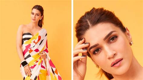 Kriti Sanon Looks Drop Dead Gorgeous In Colourful Saree For Bhediya Promotions See The Divas