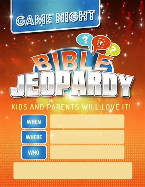 Printable Bible Jeopardy Game Awesome For Sunday School