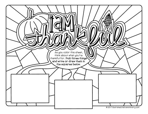 I Am Thankful Coloring Pages Illustrated Ministry Thanksgiving
