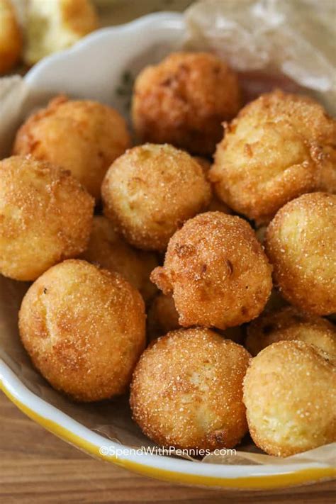 Sometimes pancake batter is used. Hush puppies are comfort food heaven. What's better than deep fried corn batter to go alon ...