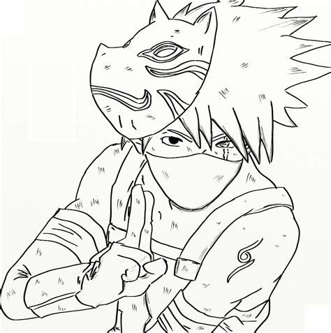 Anbu Kakashi Coloring Pages Sketch Coloring Page