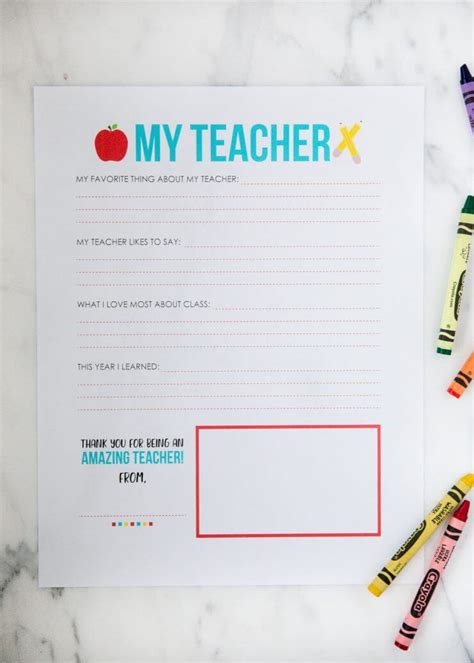 These teacher gift ideas are cheap, easy, cute 20 cute + easy teacher appreciation gifts. All About My Teacher Printable - I Heart Nap Time
