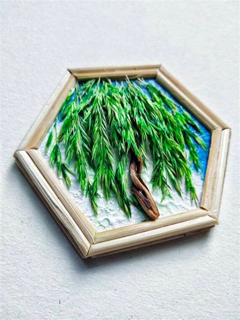 Miniature Weeping Willow Tree Wall Artreal Plants Etsy