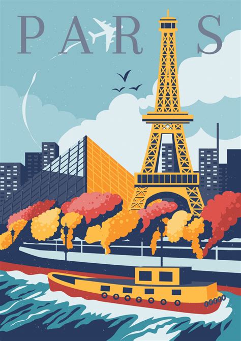 Paris Travel Poster Eiffel Tower Travel Poster France Travel Poster