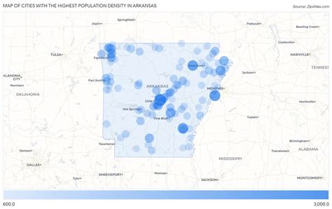 Highest Population Density In Arkansas By City Zip Atlas