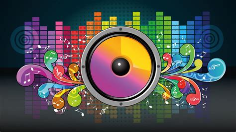 Download Wallpaper 2048x1152 Speaker Equalizer Musical Notes Music
