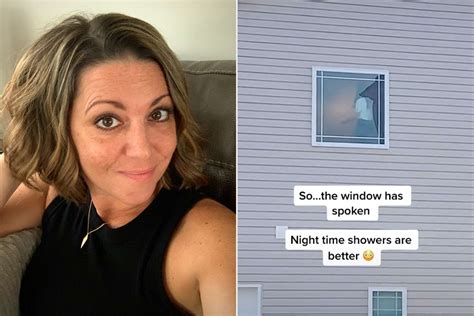 mom has hilarious reaction learns neighbors can see into shower window