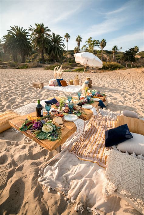 Styled Beach Picnic With Autumnal Colors For Friendsgiving In Santa Barbara Beach Picnic