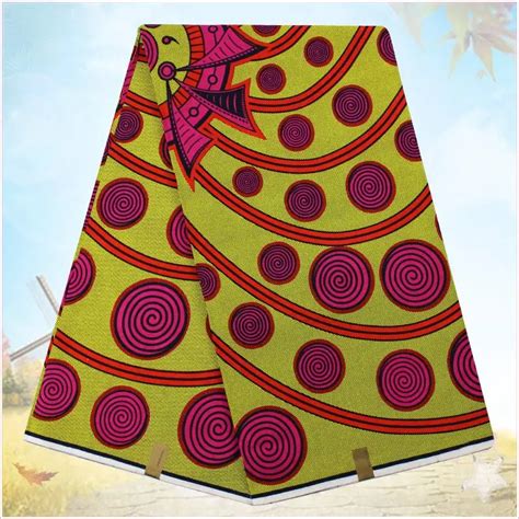 Fashion Design 100 Cotton African Wax Prints Fabric 6 Yards Nigerian Wrapper 100 Cotton Wax