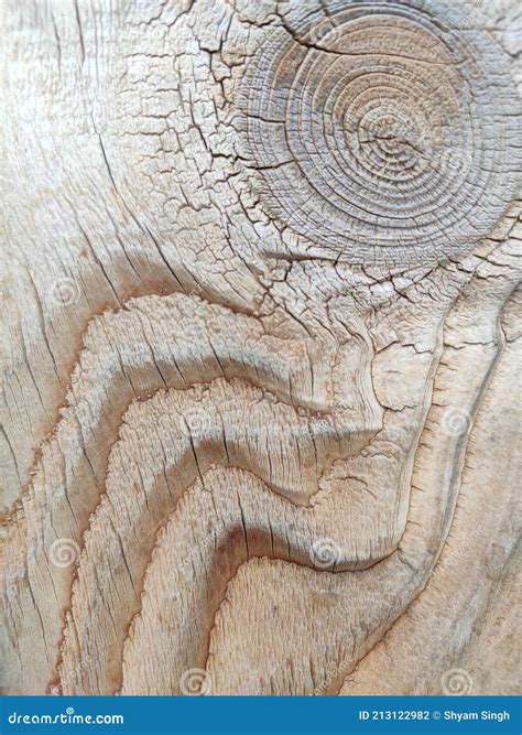 Grained Wood Texture With Curves And Grooves Like Sand Stock Photo