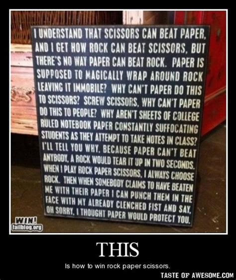 Demotivational Posters Paper Rock Scissors Dump A Day