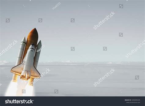 Liftoff Rocket Elements This Image Furnished Stock Photo 1695095335