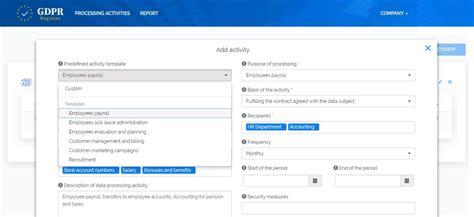 Gdpr Record Of Processing Activities Template