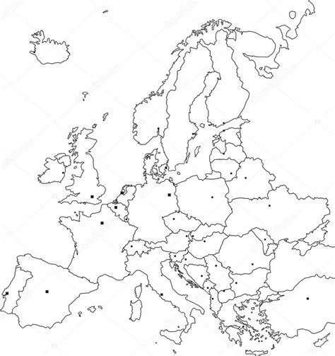 Зарубежная европа политическая карта контурная карта сделанная
