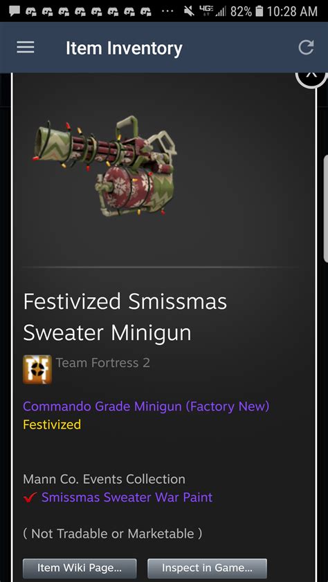 Name My Festivized Smissmas Sweater Minigun Tf2