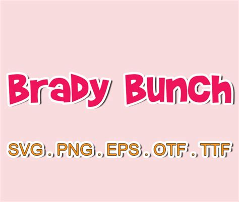 Brady Bunch Font Filessvg Sillhouttesans Serif Svgsvg Fonts Etsy