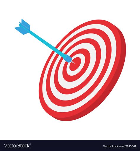 Target Icon Cartoon Style Royalty Free Vector Image