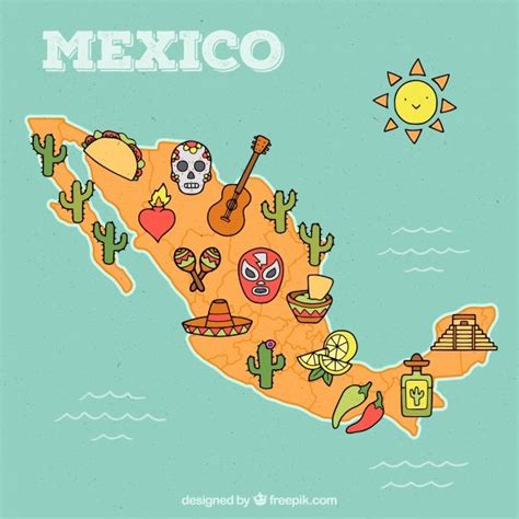 Mapa De México Hecho A Mano Descargar Vectores Gratis Mapa De