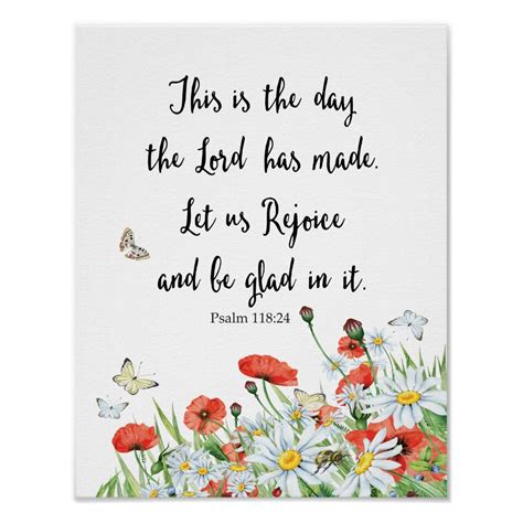 This Is The Day The Lord Has Made Psalm Poster Zazzle Bible Verse