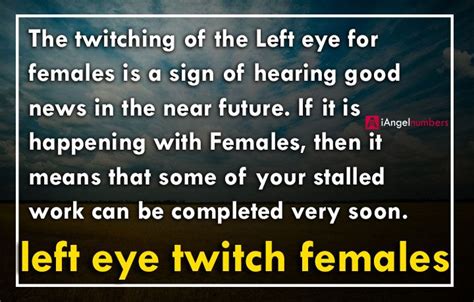spiritual meaning of left eye twitching for female