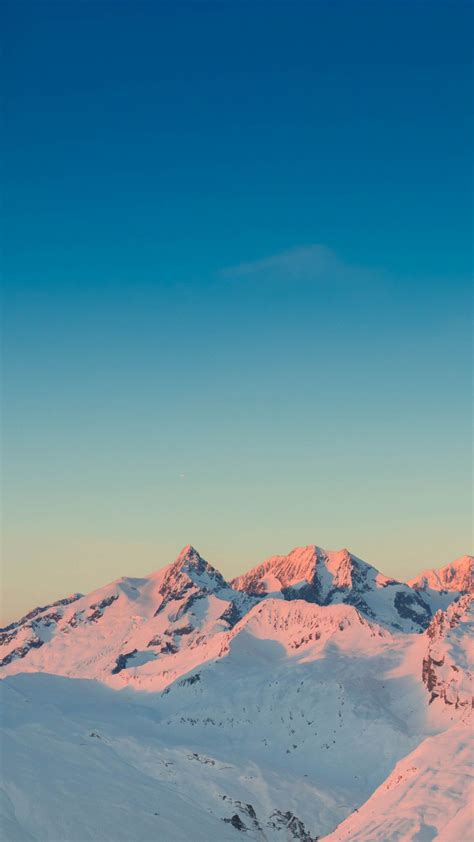 Download 1080x1920 Wallpaper Sunset Horizon Clean Sky Glacier